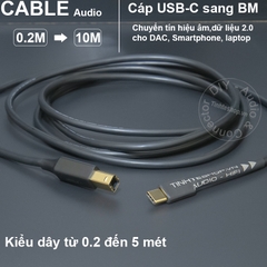 Dây USB C sang USB B 0.2 đến 10 mét - DIY USB type-C to USB-BM data cable