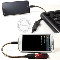 Cáp OTG Micro USB 20Cm Unitek Y-C438 cắm Chuột bàn phím USB flash cho Smartphone Tab- Micro USB to USB 2.0 AF OTG