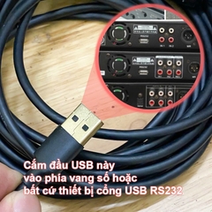 Cáp USB 2 đầu đực RS232 chipset CH340 điều khiển vang số Dapro, Dbacoustic Pro2 max, BF,.. X3, X5, X6, X8, X12, BFaudio