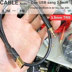 Cáp USB sang 3.5 3 nấc TRS Sạc nguồn Chạy dữ liệu chơi nhạc trên xe hơi