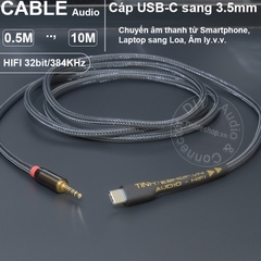 USB type C sang 6.5 stereo 0.5 đến 5 mét - USB-C to 6.35mm TRS HIFI ALC5686 32bit cable