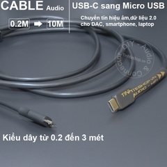 Dây USB C sang USB B 0.2 đến 10 mét - DIY USB type-C to USB-BM data cable