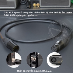 Cáp XLR 4pin đực sang cái 0.2 đến 20 mét - DIY 4pin XLR male to female signal cable