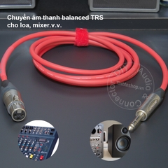 Dây canon cái sang 6 ly TRS cho Loa kiểm âm Mixer, DAC - Mogami XLR female to 6.35mm balanced audio cable made by hand