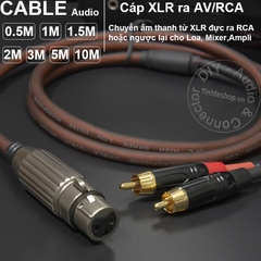 Cáp XLR sang 2 AV DIY 0.5M đến 5M - XLR female to 2 RCA cable