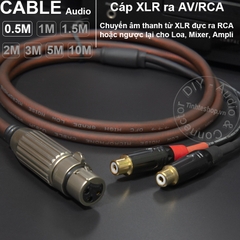 Dây từ vang xuống Sub DIY 0.5M đến 1.5M - XLR cái sang 2AV cái