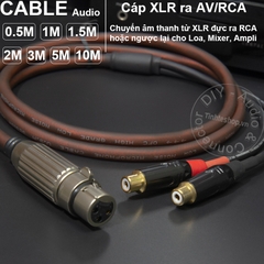 Dây từ vang xuống Sub DIY 0.5M đến 1.5M - XLR cái sang 2AV cái