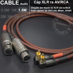 Dây canon cái ra AV vuông góc 2 sợi DIY 0.5M đến 10M - XLR female to RCA cable