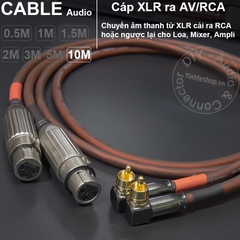 Dây canon cái ra AV vuông góc 2 sợi DIY 0.5M đến 10M - XLR female to RCA cable