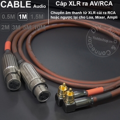 Dây canon cái ra AV vuông góc 2 sợi DIY 0.5M đến 10M - XLR female to RCA cable