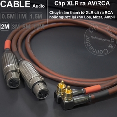 Dây canon cái ra AV vuông góc 2 sợi DIY 0.5M đến 10M - XLR female to RCA cable