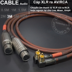 Dây canon cái ra AV vuông góc 2 sợi DIY 0.5M đến 10M - XLR female to RCA cable