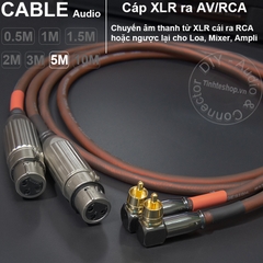 Dây canon cái ra AV vuông góc 2 sợi DIY 0.5M đến 10M - XLR female to RCA cable