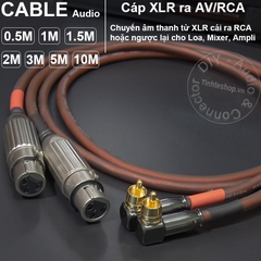 Dây canon cái ra AV vuông góc 2 sợi DIY 0.5M đến 10M - XLR female to RCA cable