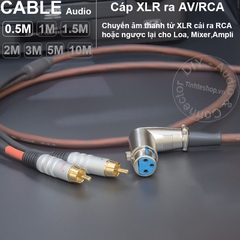 Dây Canon cái ra Hoa sen DIY 0.5 đến 5 mét - XLR female to 2RCA cable