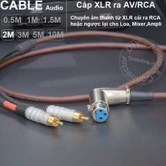 Dây Canon cái ra Hoa sen DIY 0.5 đến 5 mét - XLR female to 2RCA cable