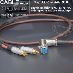 Dây Canon cái ra Hoa sen DIY 0.5 đến 5 mét - XLR female to 2RCA cable