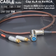 Dây Canon cái ra Hoa sen DIY 0.5 đến 5 mét - XLR female to 2RCA cable