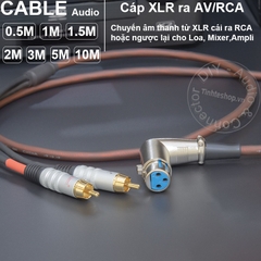 Dây Canon cái ra Hoa sen DIY 0.5 đến 5 mét - XLR female to 2RCA cable