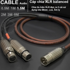 Cáp chia canon đực sang 2 cái DIY 0.5 đến 5 mét - 1 male to 2 female XLR balanced audio splitter cable