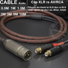 Dây canon đực ra 2 AV cái DIY 0.5M đến 1.5M - XLR male to 2 RCA female cable