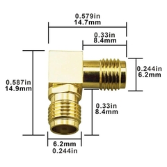 Đầu nối SMA  cái vuông góc dành cho anten, wifi, bộ thu sống radio - 90-degree right-angle female SMA connector