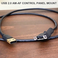 Cáp USB nối dài có đầu bắt vít lắp Bảng điều khiển Tủ kỹ thuật - Panel Mount USB Cable AM to AF with Mounting