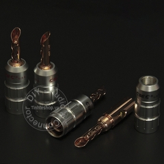 Giắc cắm Loa Âm ly răng cưa bắp chuối đồng nguyên bản 4 chiếc - Audio banana plug jack for Speaker Amplifer