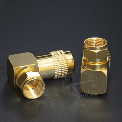 Đầu bấm jack anten TV F5 vuông góc nhân đồng mạ vàng 24K 1 chiếc - Antenna F5 connector