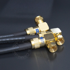 Đầu bấm jack anten TV F5 vuông góc nhân đồng mạ vàng 24K 1 chiếc - Antenna F5 connector
