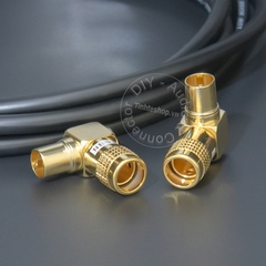 Giắc anten tivi đực góc 1 chiếc - TV antenna plug DVB T2 receiver DIY 24K gold-plated copper screws