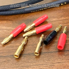 Jack cắm loa bắp chuối đèn lồng nhỏ 4 chiếc - Gold-plated lantern-shaped banana plug for audio or electronic devices.