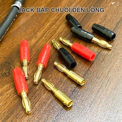Jack cắm loa bắp chuối đèn lồng nhỏ 4 chiếc - Gold-plated lantern-shaped banana plug for audio or electronic devices.