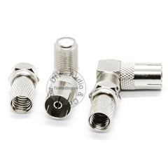 Jack cắm anten TV cổng cái vuông góc kèm chuôi vặn F5 - PAL TV adapter female angles