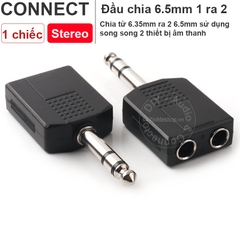 Đầu chia 6.5mm 1 ra 2 - Jack chia âm thanh 6.35mm đực ra 2 6.5mm stereo
