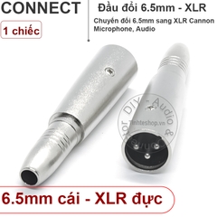 Đầu chuyển XLR cái sang 6.5 ly đực mono - Canon XLR female to 6.35mm mono jack plug