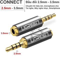 Đầu đổi rắc cắm âm thanh 2.5mm ra 3.5mm cho Máy nghe nhạc Tai nghe Ugreen 20501