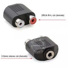 Jack 3.5 ra 2 đầu hoa sen - 3.5mm female to 2 RCA female jack plug