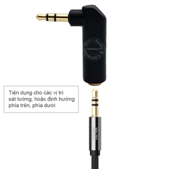 Đầu đổi 3.5mm đực sang cái chữ L - 3.5mm stereo 3 pole male to female angle