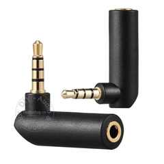 Jack 3.5mm cong vuông góc đực sang cái 4 nấc - 3.5mm stereo 4 pole male to female angle jack plug
