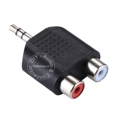 Đầu chuyển 3.5mm đực ra 2 AV cái R+L - 3.5mm male to 2 RCA female adapter