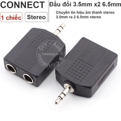 Đầu chuyển 6.5mm ra 2 3.5mm stereo - 6.35mm stereo to 2 3.5mm female adapter