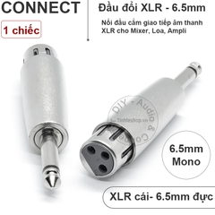 Đầu chuyển XLR cái sang 6.5 ly đực mono - Canon XLR female to 6.35mm mono jack plug