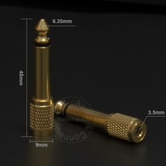 Đầu đổi 6.5 sang 3.5 mono cho micro mạ vàng 24K 1.5 - 6.35mm male to 3.5mm female mono plug jack