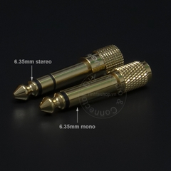 Đầu đổi 6.5 sang 3.5 mono cho micro mạ vàng 24K 1.5 - 6.35mm male to 3.5mm female mono plug jack