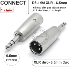Đầu chuyển 6.5mm sang XLR đực stereo/mono - 6.5mm female to XLR male adapter