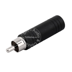 Đầu đổi AV đực sang 6.5mm cái mono - RCA male to 6.5mm female connector