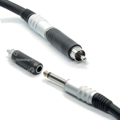 Đầu đổi AV đực sang 6.5mm cái mono - RCA male to 6.5mm female connector