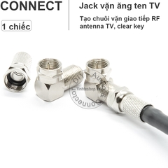 Chuôi vặn F5 và Đầu cắm F5 bẻ góc cho Thiết bị truyền hình Anten TV - RF F5 connectors angles