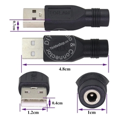 USB sang chân nguồn tròn 3.5x1.35 - DC USB AM to 3.5x1.35mm power adapter